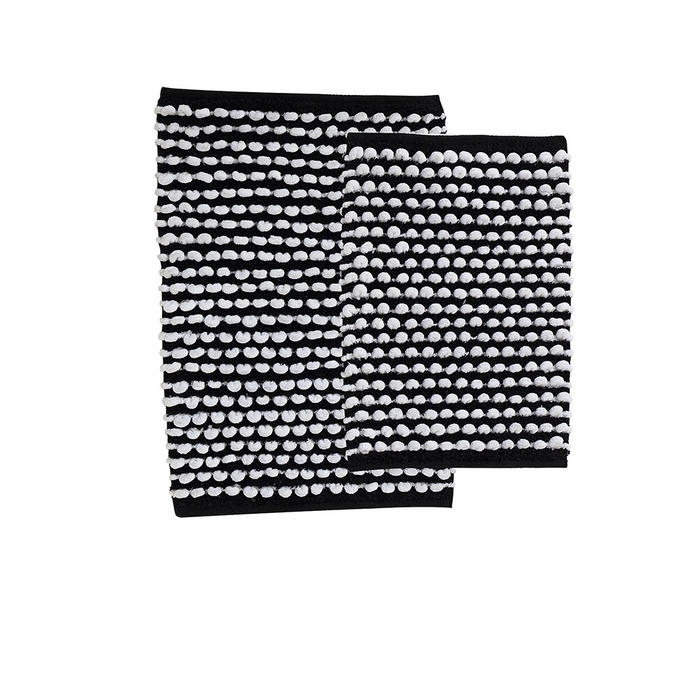 VCNY Home Reily Two Tone Cotton Blend Cut Pile 2-piece Bath Rug Set in  Black/White (As Is Item) - Bed Bath & Beyond - 20526905