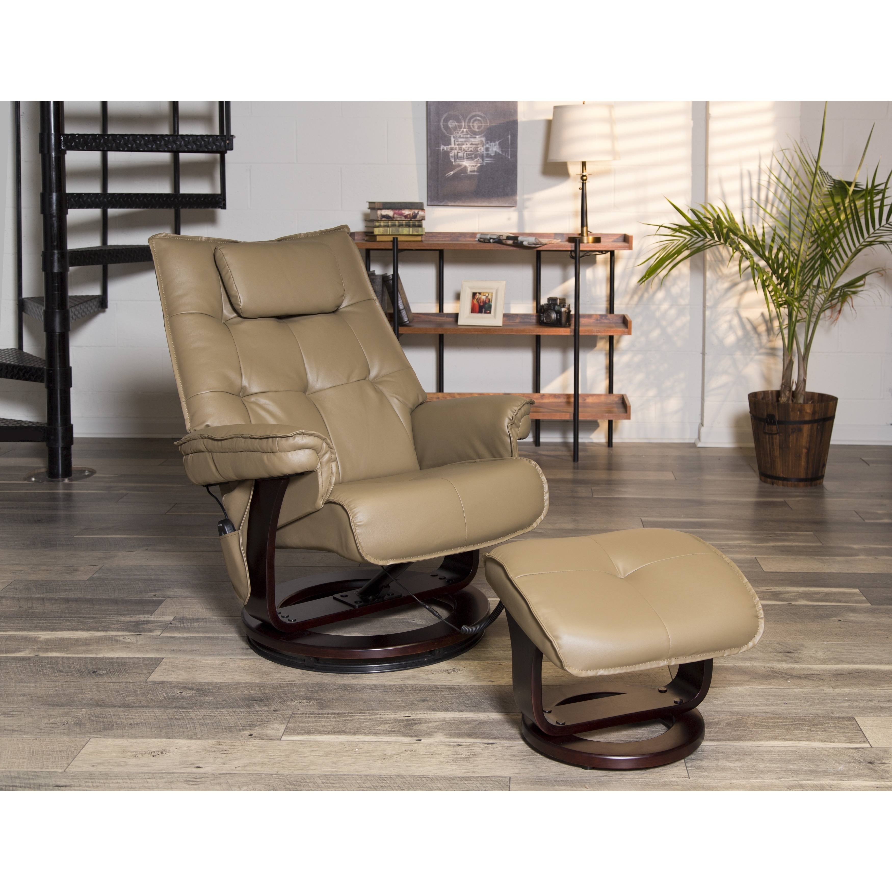 relaxzen 8 motor massage recliner with heat and ottoman