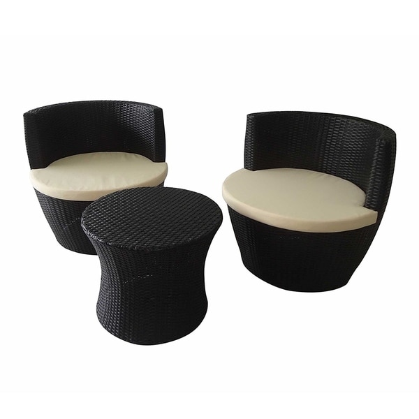 Aleko Indoor Outdoor 3 Piece Rattan Furniture Set With Cushions Aleko Indoor Outdoor 3 Piece Rattan Furniture Set With Cushions