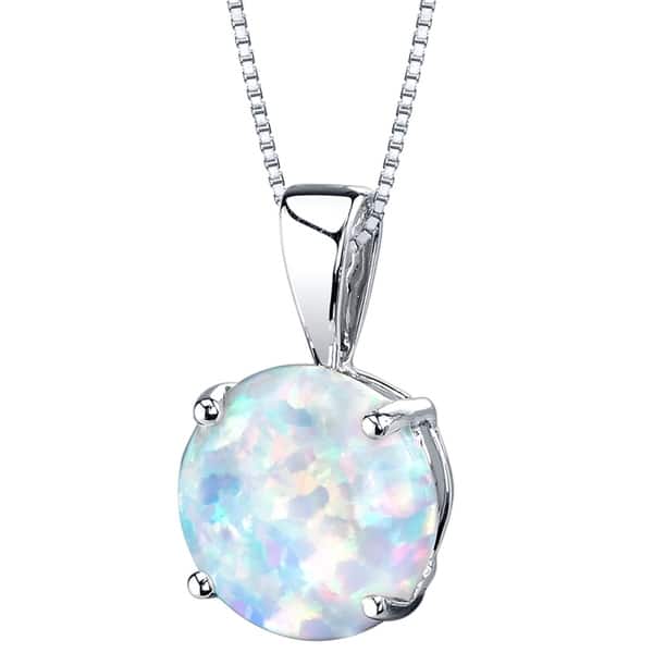 14k Yellow or White Gold 8 Millimeter Purple Simulated Opal Pendant Necklace 14k Yellow or White Gold 8 Millimeter Purple Simulated Opal Pendant Necklace