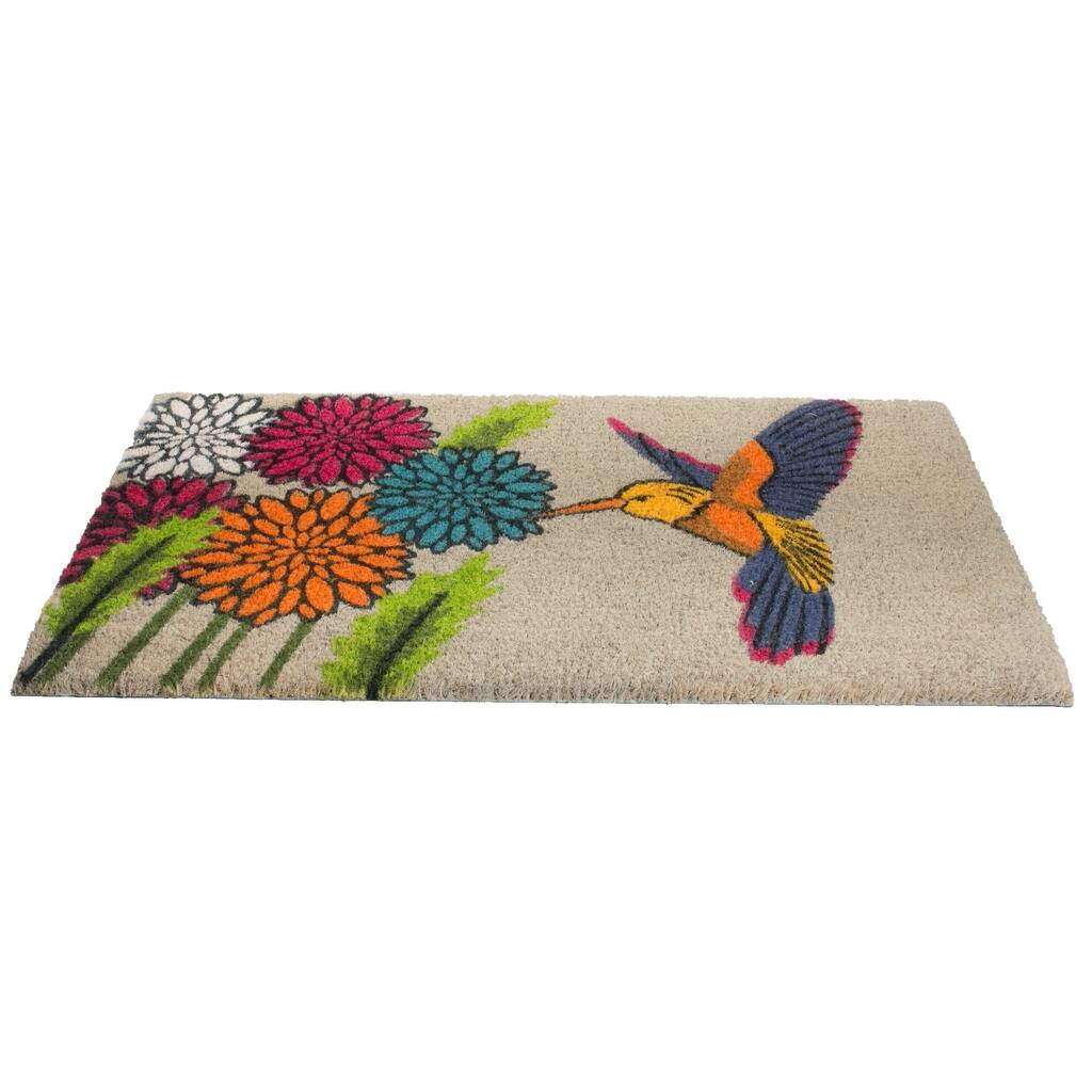 Imports Decor Multicolor Hummingbird Outdoor Decorative Door Mat