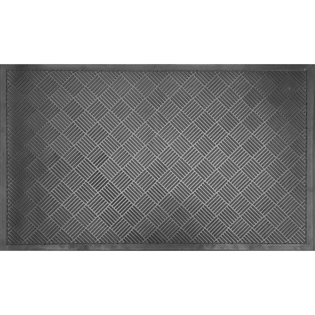 Imports Décor Rubber Scrapper Contemporary Diamond Door Mat