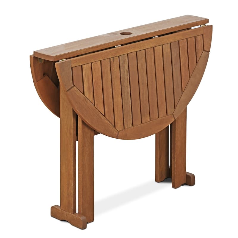Furinno Tioman Outdoor Hardwood Gateleg Round Table, FG17035