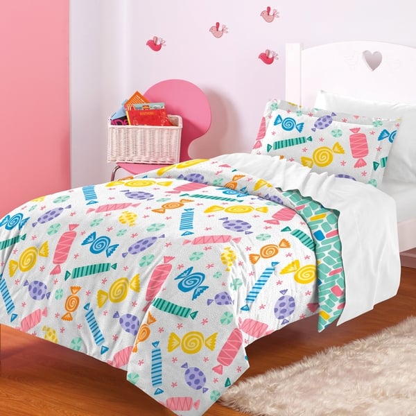 Shop Dream Factory Candy 3 Piece Comforter Set Free Shipping