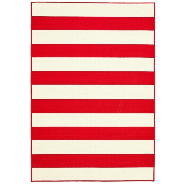 Awning Stripe Indoor Outdoor Area Rug - 6'7"x9'6"x0.1"