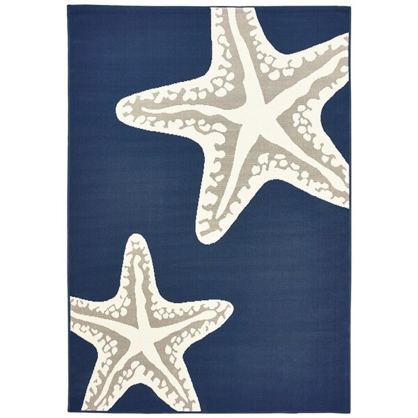 Sea Star Duo Navy Gray & White Area rug - 6'7"x9'6"x0.1"