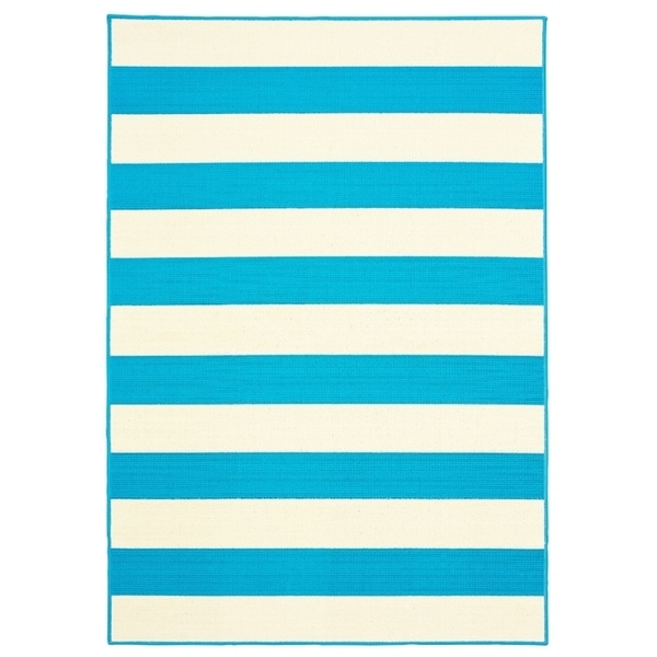 Awning Stripe Indoor Outdoor Area Rug - 7'10" x 9'10"x0.1"
