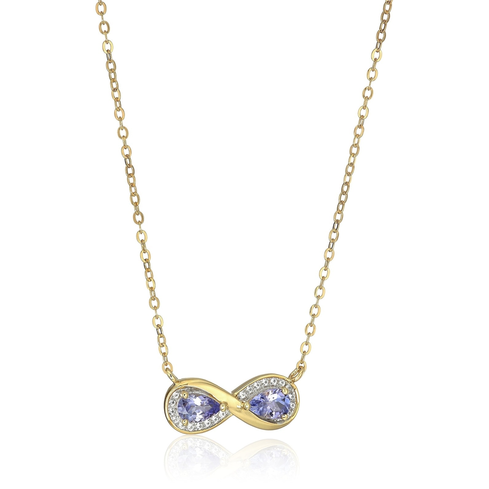 Pinctore Yellow Gold-Plated Silver Tanzanite Infinity Pendant Necklace, 18" - Blue