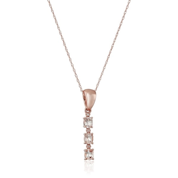 Shop Pinctore 10k Rose Gold Morganite, Diamond Accent 3 ...