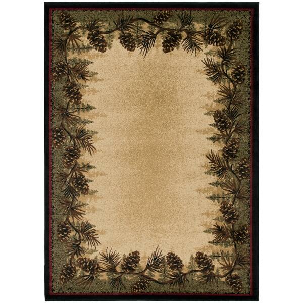 Shop Rustic Lodge Cabin Pine Cone Area Rug 3 11 X 5 3 Free