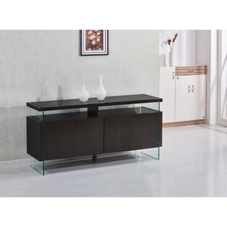 Overstock Best Quality Furniture 4-door Lacquer Buffet Serverr (Cappuccino)