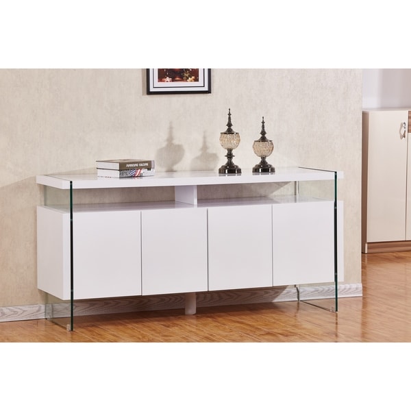 Best Quality Furniture 4-door Lacquer Buffet Server - Overstock - 17695569