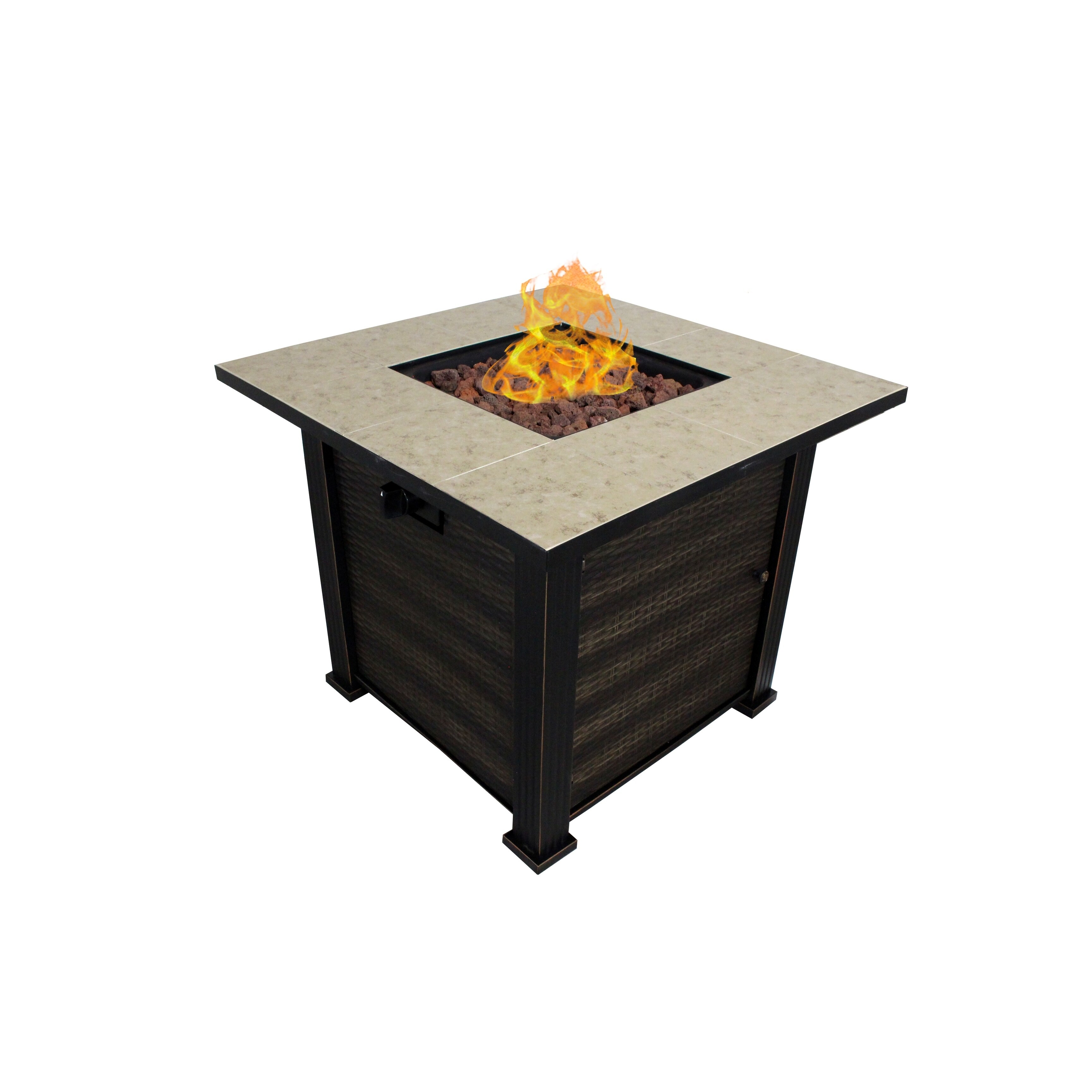 Shop White Haven Porcelain Fire Pit Table Overstock 17695984