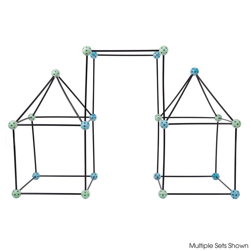 Hey! Play! Construction Fort Building Toy Set for Kids with 60 Pieces