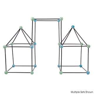 Hey! Play! Construction Fort Building Toy Set for Kids with 60 Pieces