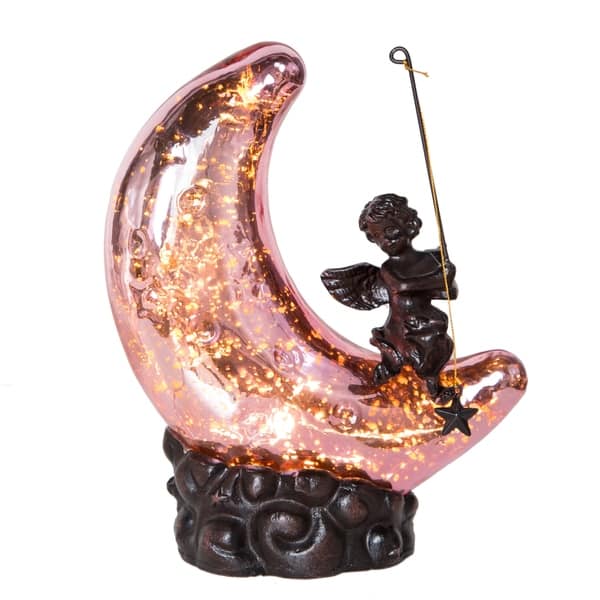 Pink Moon and Cherub Accent Lamp