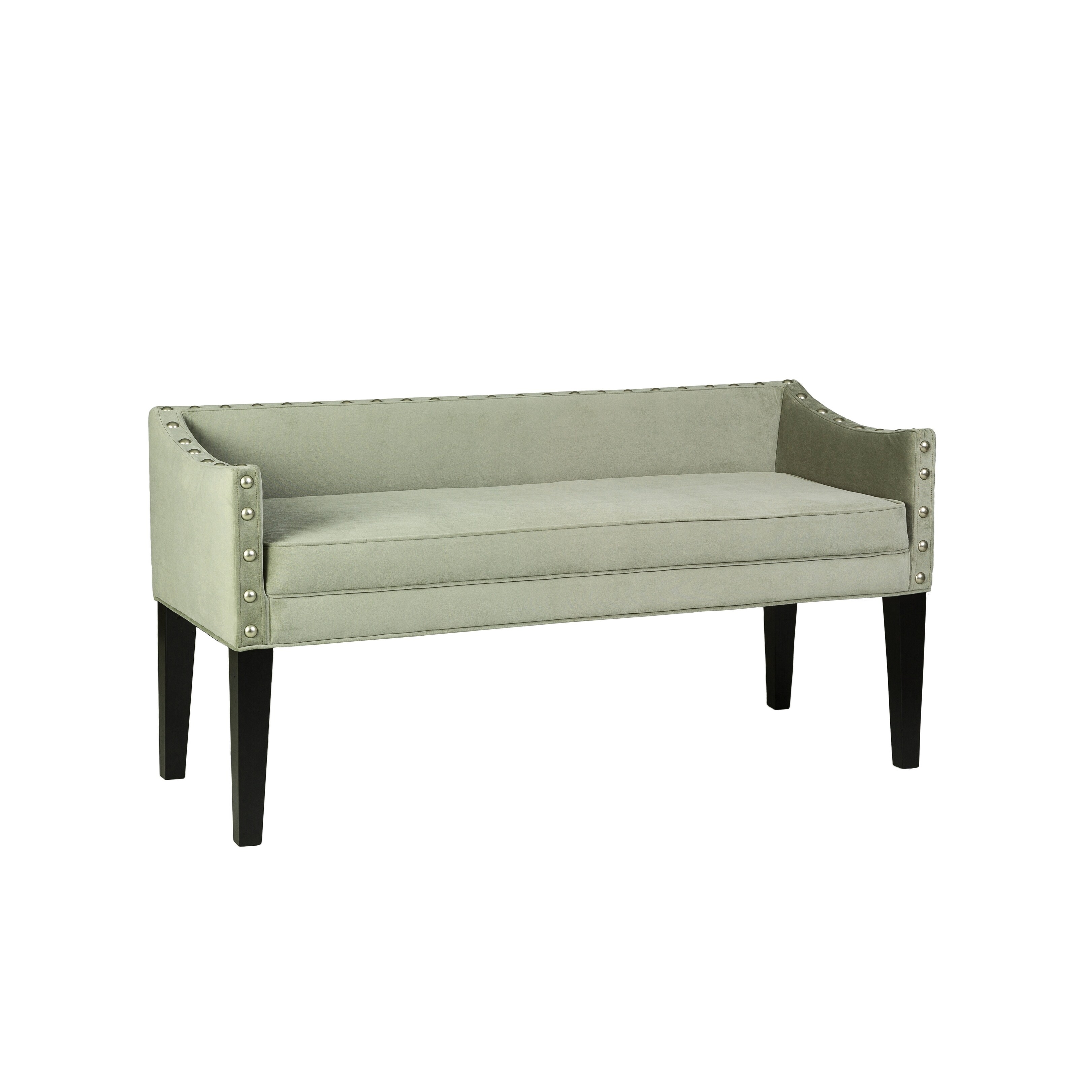 Shop Whitney Long Upholstered Bench With Arms And Nailhead Trim