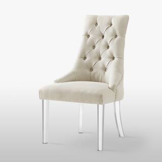 White Leather Kitchen Dining Room Chairs Online At Judy On Tufted Armless Dining Chair Set Of 2