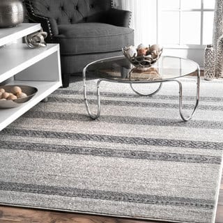 Grey Stripe Rugs Area For Less Nuloom Grey Striped Rug 5 X