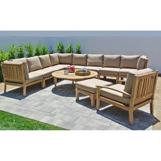 11pc huntington teak outdoor patio furniture sectional seating group with 52 chat table - Garden Furniture Teak 11pc huntington teak outdoor patio furniture sectional seating group with 52 chat table - Garden Furniture Teak