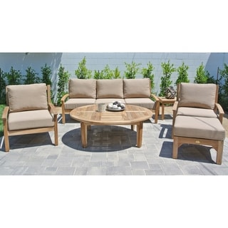 Top Product Reviews For 6pc Huntington Teak Outdoor Patio Furniture 6pc Huntington Teak Outdoor Patio Furniture Deep Seating Group With 52 Chat Table