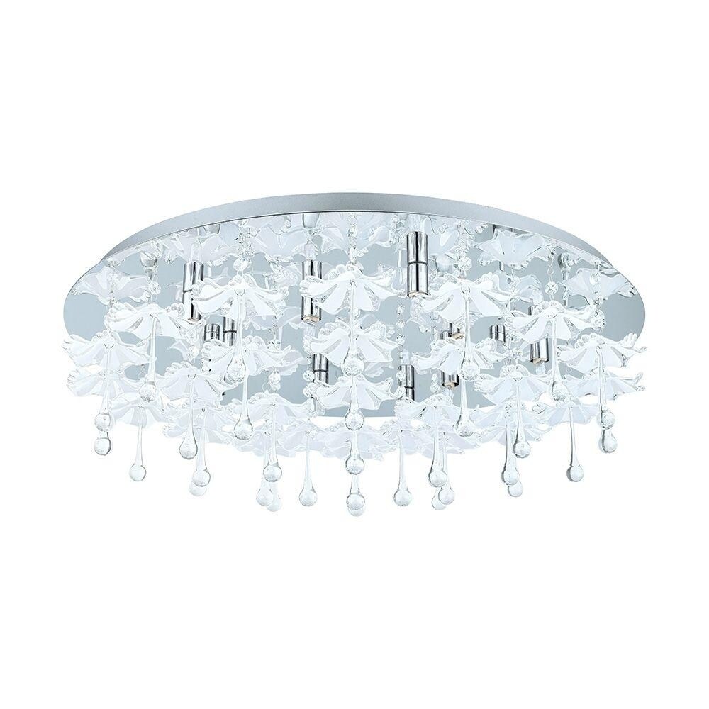 Eglo Ocondo Ceiling Light With Chrome Finish And Flower Eglo Ocondo Ceiling Light With