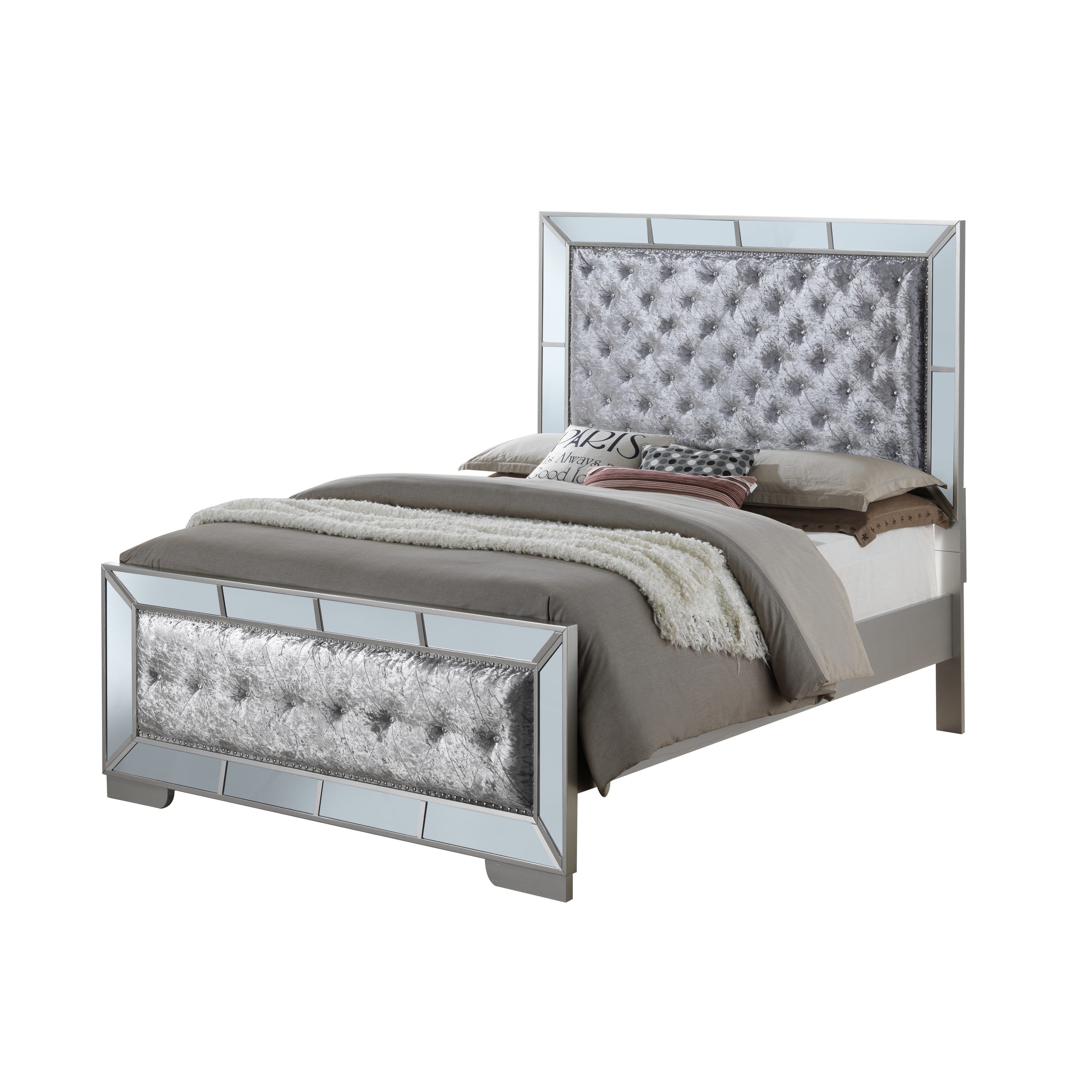 queen bed frame with mirror