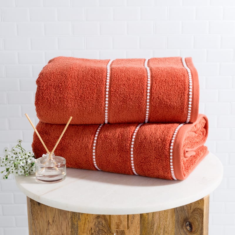 2-Piece Luxury Cotton Towel Set - Quick Drying 100% Zero Twist Cotton Bath Towels by Windsor Home