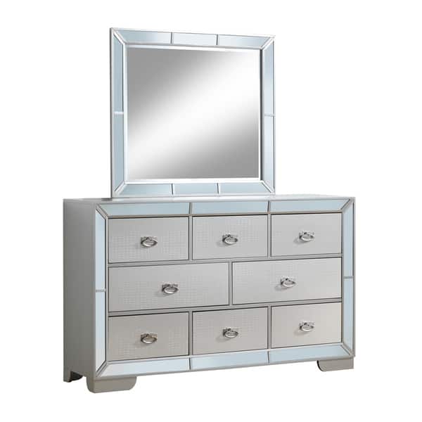 Shop Lyke Home Wynter Mirror Trim Accented Dresser And Mirror Set