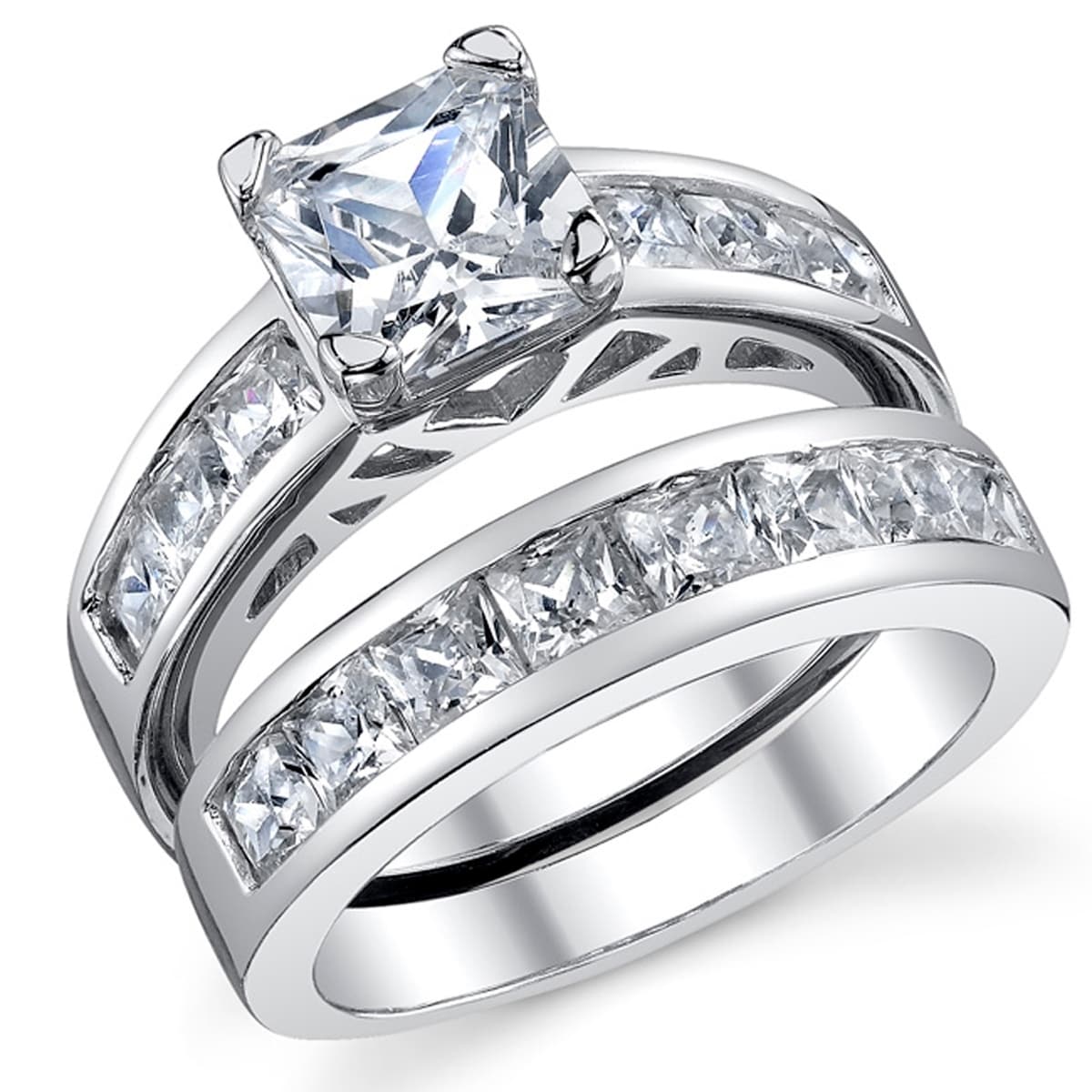 cz radiant cut ring