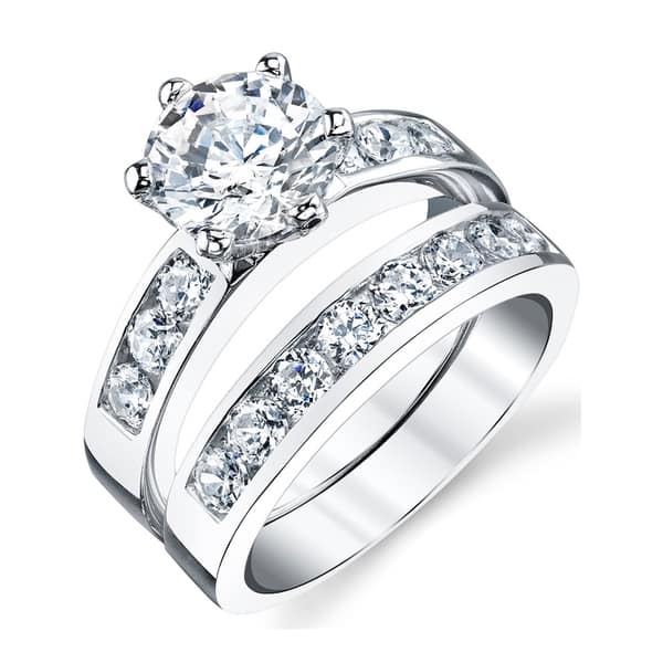 Shop Oliveti Sterling Silver 2 00 Carat Engagement Ring Wedding