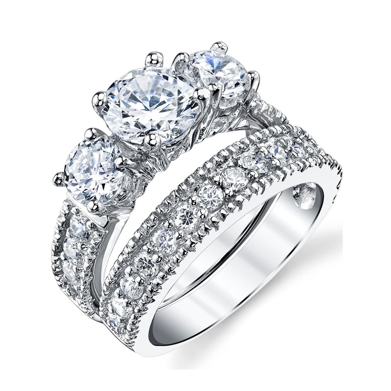 engagement and wedding ring set