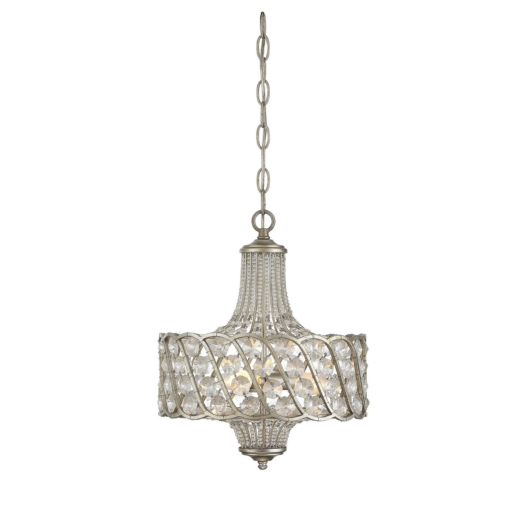 3 Light Mini Chandelier Silver Lace - Chandeliers For Bedrooms by Overstock.com