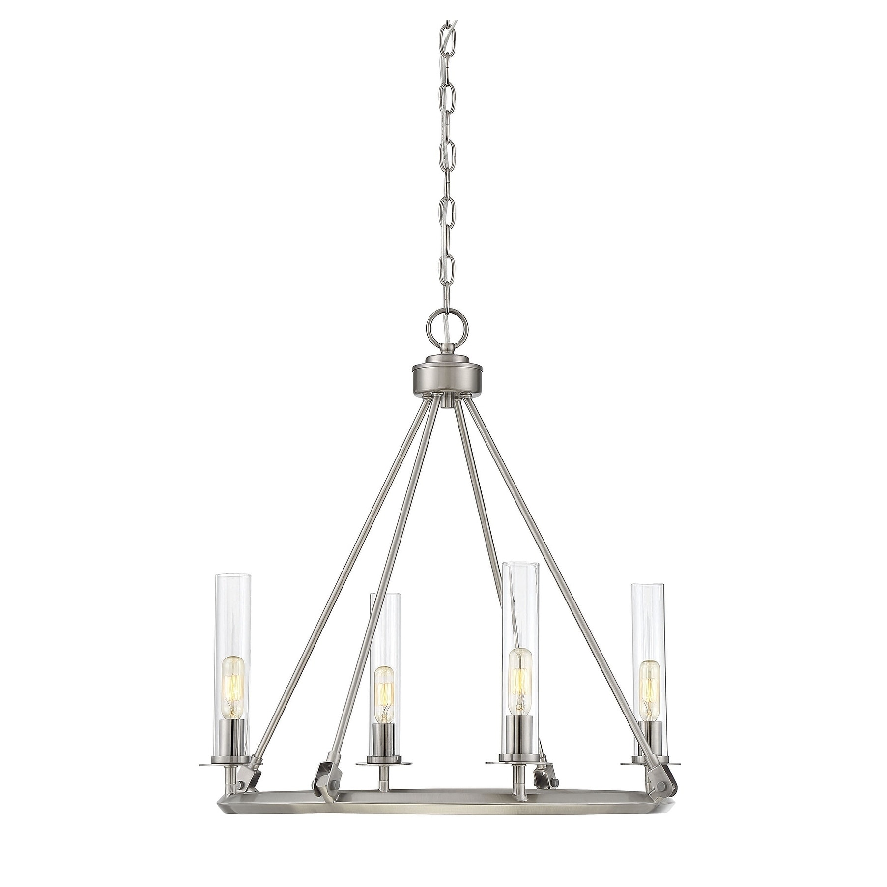 Strick & Bolton Kusama 4-light Brushed Pewter Chandelier - Chandeliers For Bedrooms by Overstock.com