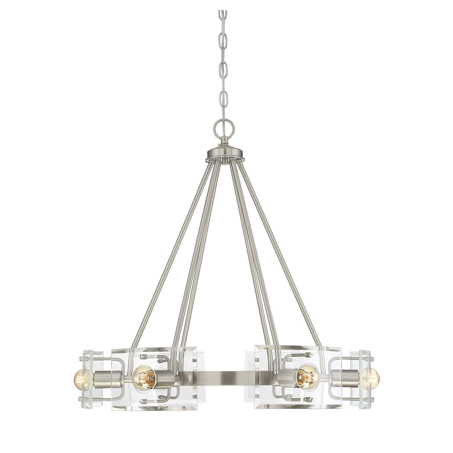 Cardella 6 Light Chandelier Satin Nickel - Chandeliers For Bedrooms by Overstock.com