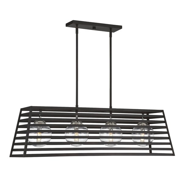 Lakewood 4 Light Indoor/Outdoor Island Chandelier Bronze w/ Stainless Steel