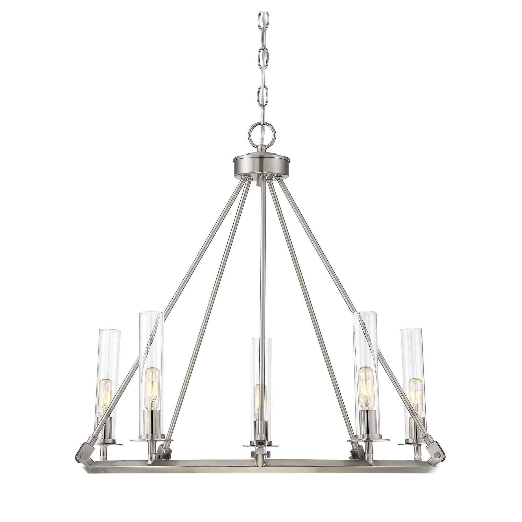 Hasting 5 Light Chandelier Brushed Pewter - Chandeliers For Bedrooms by Overstock.com