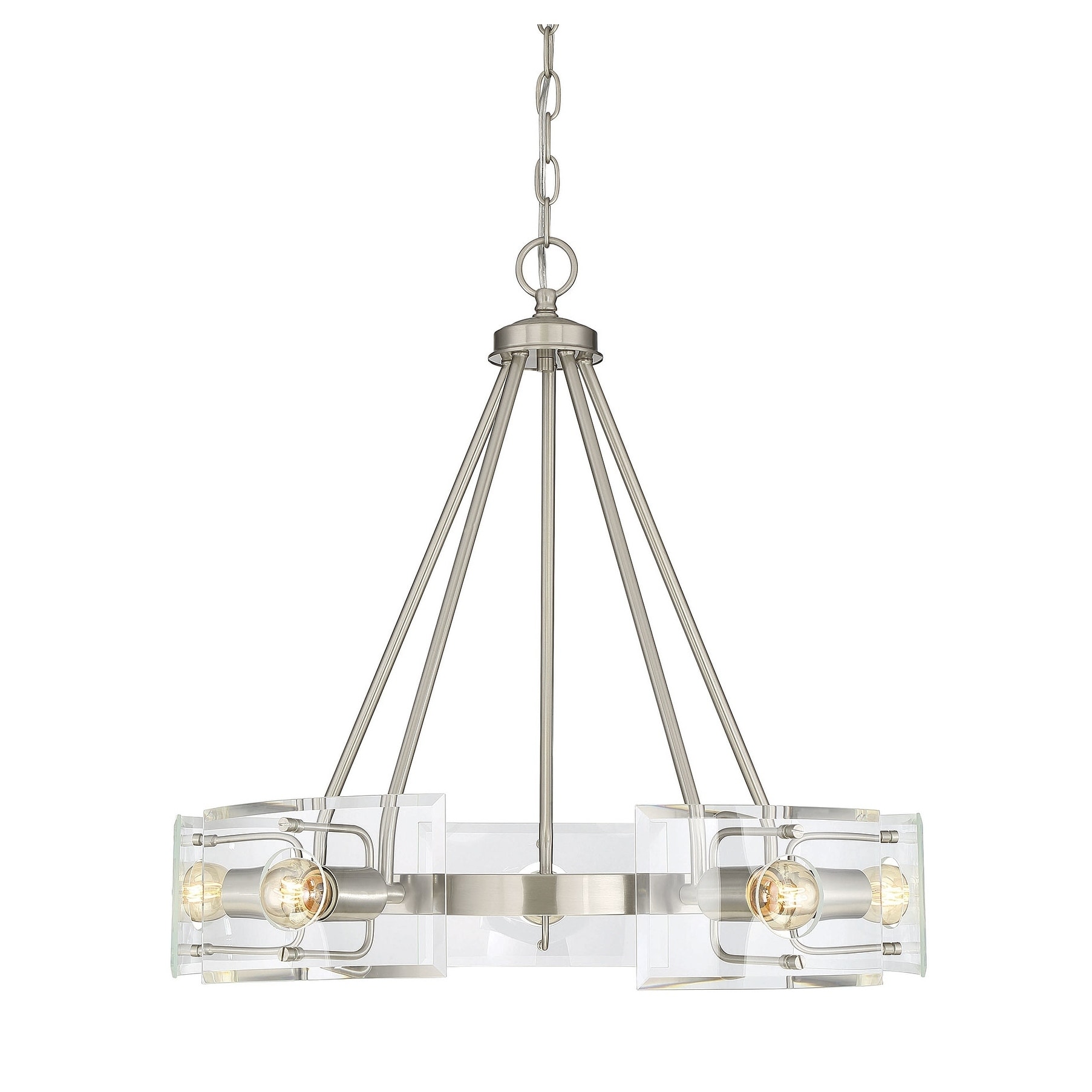Cardella 5 Light Chandelier Satin Nickel - Chandeliers For Bedrooms by Overstock.com