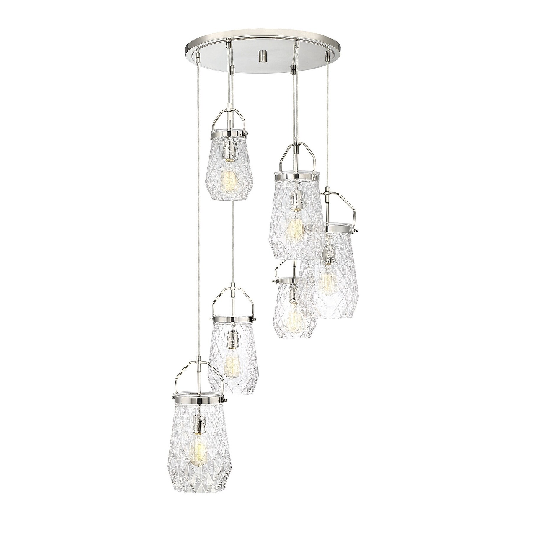 St. Clare 6 Light Multi Point Chandelier Polished Nickel - Chandeliers For Bedrooms by Overstock.com