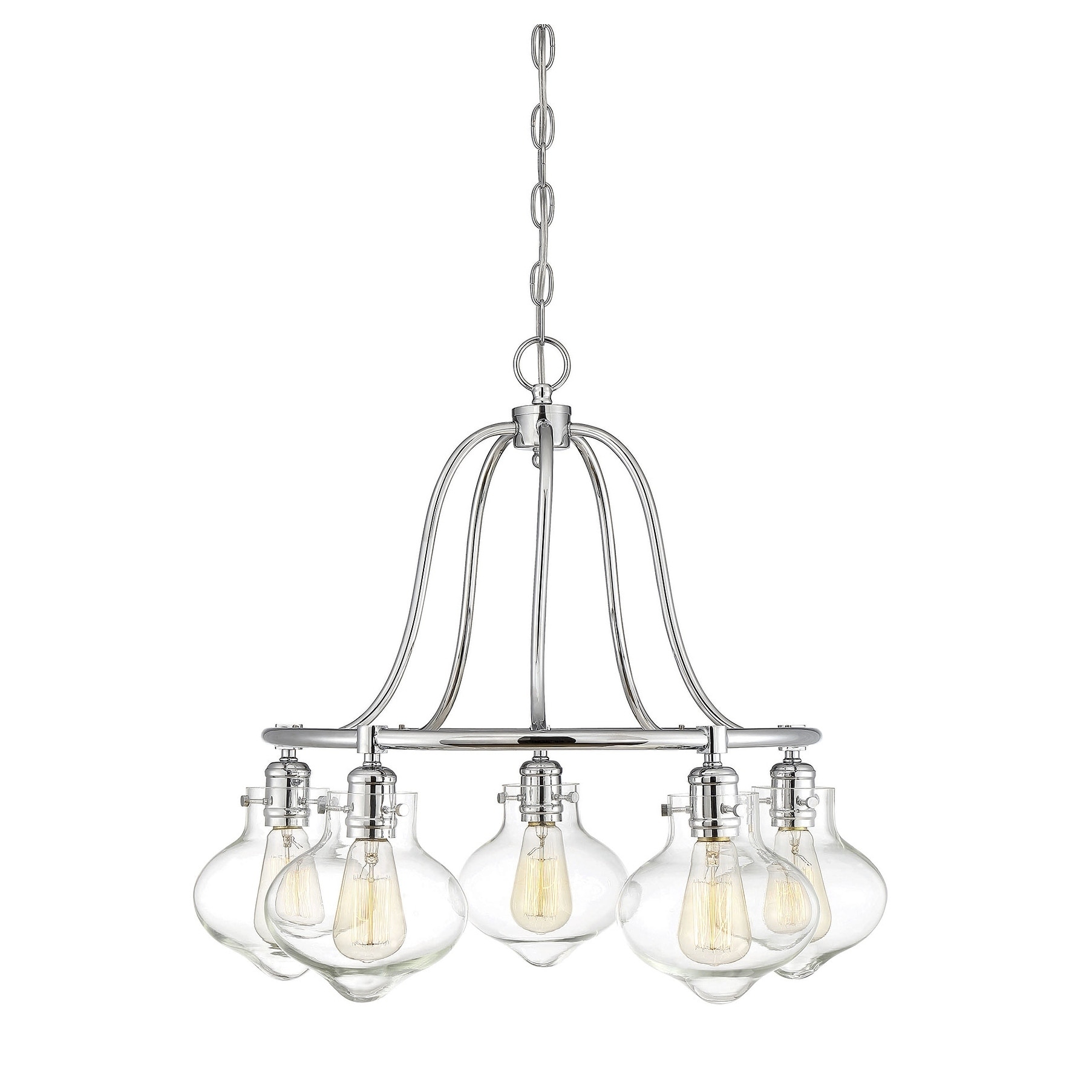 Allman 5 Light Chandelier Polished Chrome - Chandeliers For Bedrooms by Overstock.com
