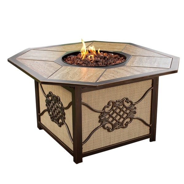 Shop 43x24 Porcelain Aluminum Gas Firepit Table With Burner