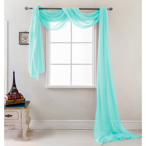 Celine Solid Sheer Curtain Scarf - 55 x 216 in.