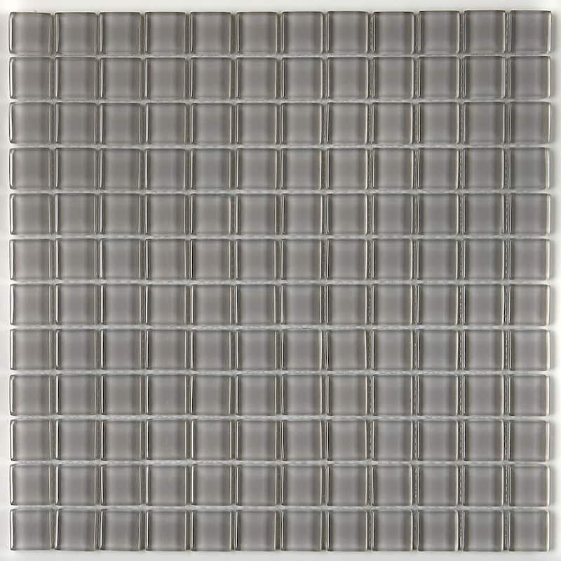 Color Wave 1X1 Mosaic Field Tile in Classic Solid Ice White