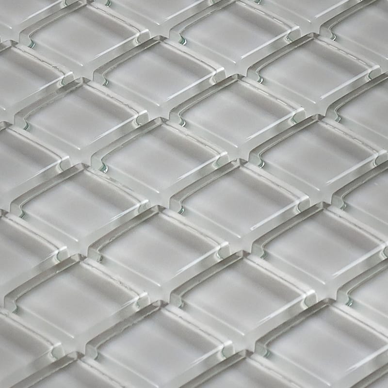 Color Wave 1X1 Mosaic Field Tile in Classic Solid Ice White