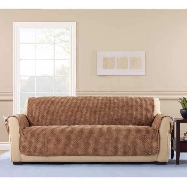 Sure Fit Wide Wale Corduroy Sofa Furniture Protector Sure Fit Wide Wale Corduroy Sofa