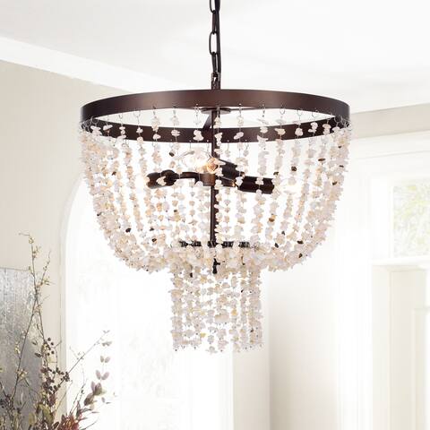 Teriz 3-Light 16-Inch Stone and Metal Pendant