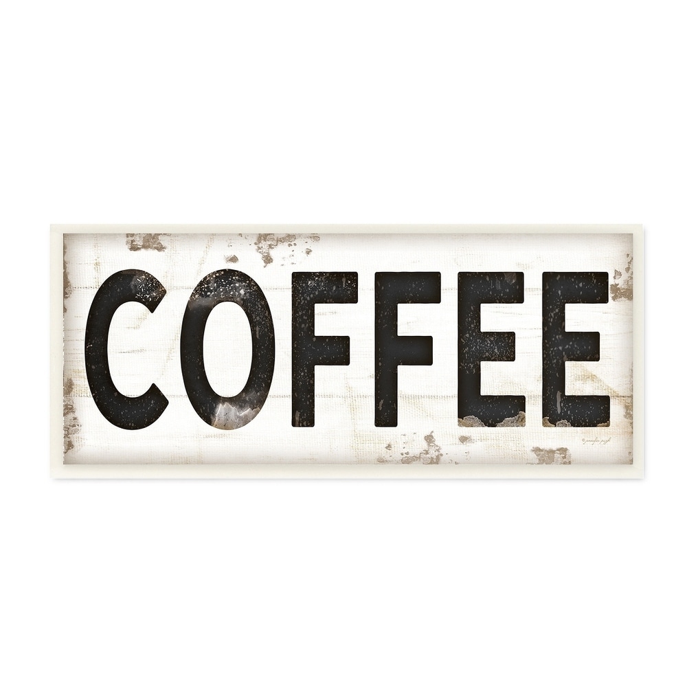 Stupell Industries COFFEE Typography Vintage Sign Wall Plaque Art