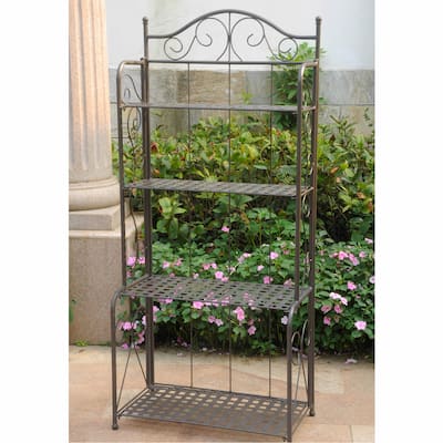 Mandalay 4-tier Iron Folding Bakers Rack