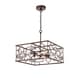 preview thumbnail 3 of 1, Yahnit 4-Light 17-Inch Square Rustic Iron Pendant