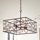 preview thumbnail 1 of 1, Yahnit 4-Light 17-Inch Square Rustic Iron Pendant